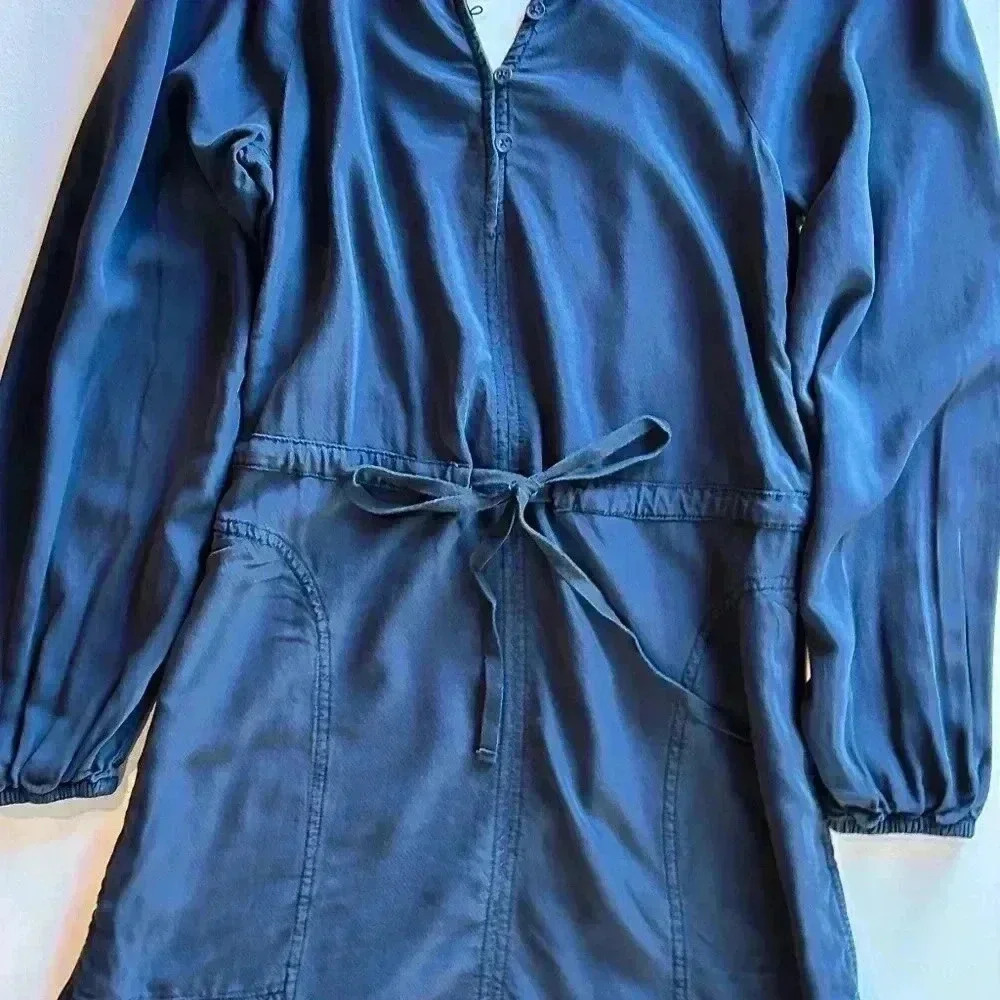 Splendid Blue Cotton Jumper Dress Size XS - Picture 12 of 12
